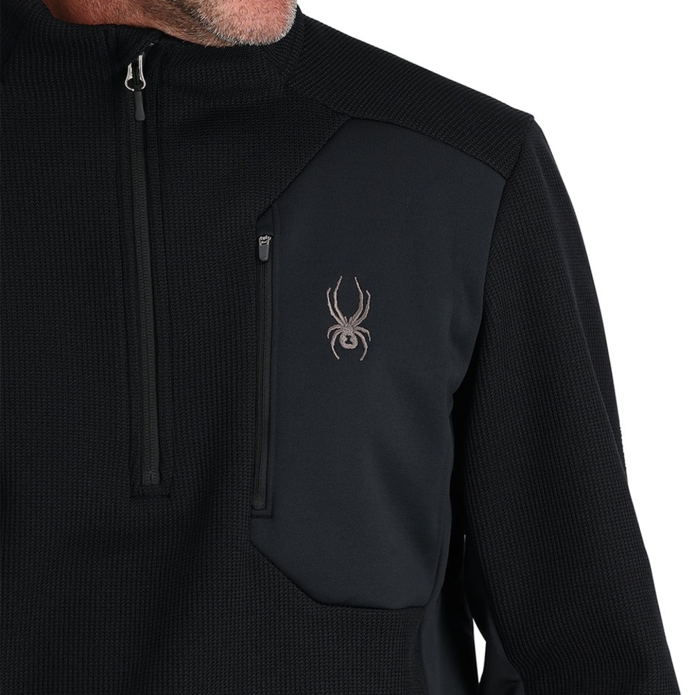 Spyder MENS BANDIT HALF ZIP FLEECE JACKET - BLACK - Picture 3 of 10